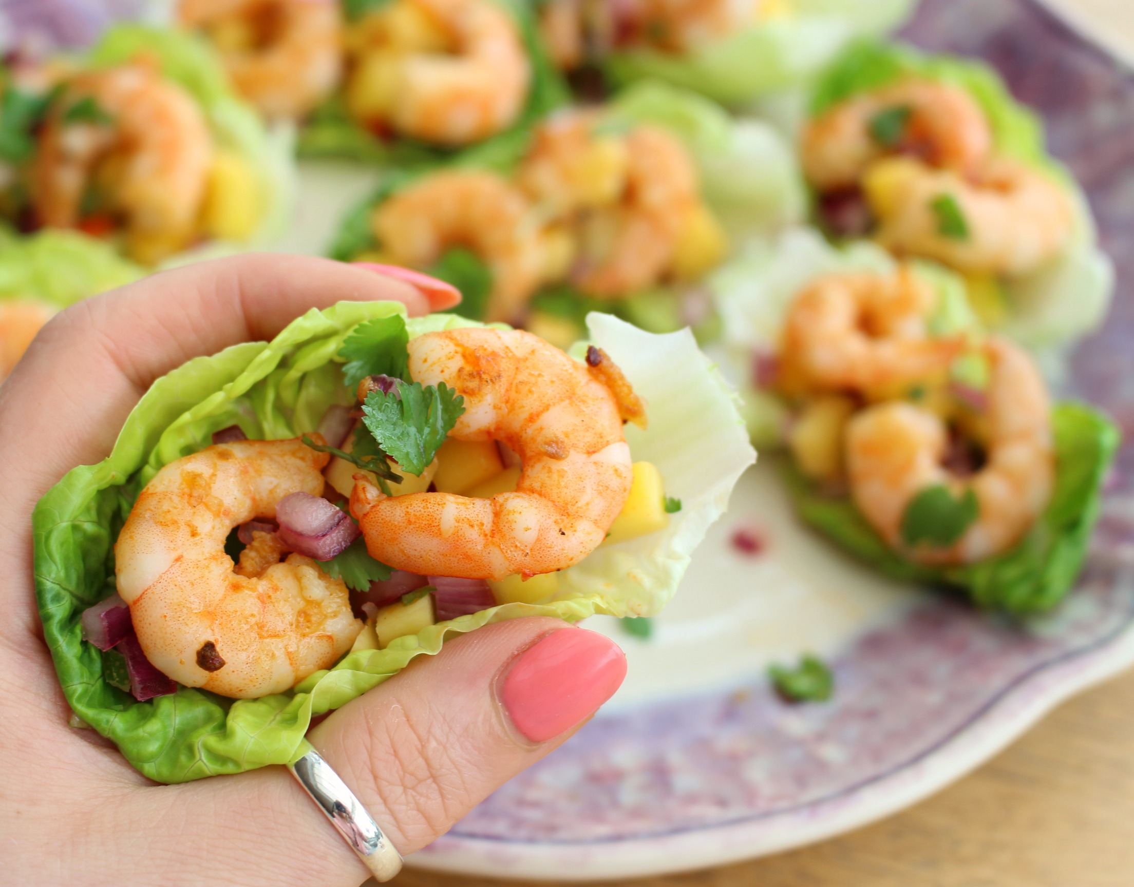 Prawn and Mango Lettuce Cups