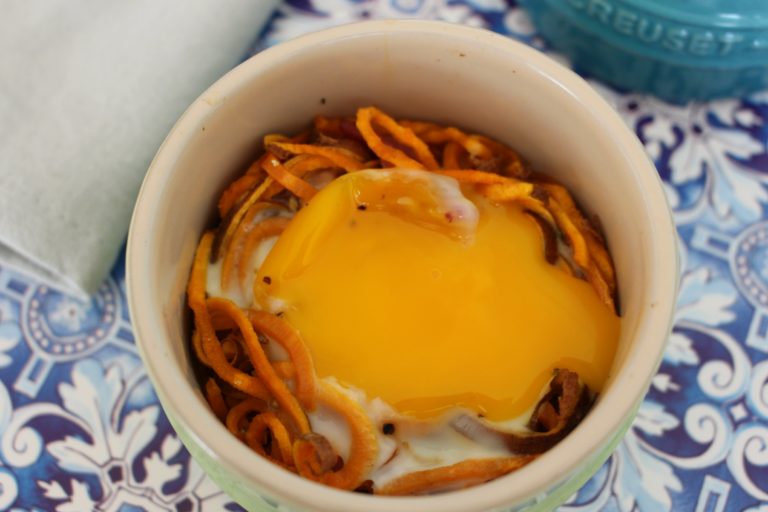 Sweet Potato and Bacon Baked Eggs